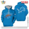 Detroit Lions All Over Printed Clothes Black Basic Hoodie 3D