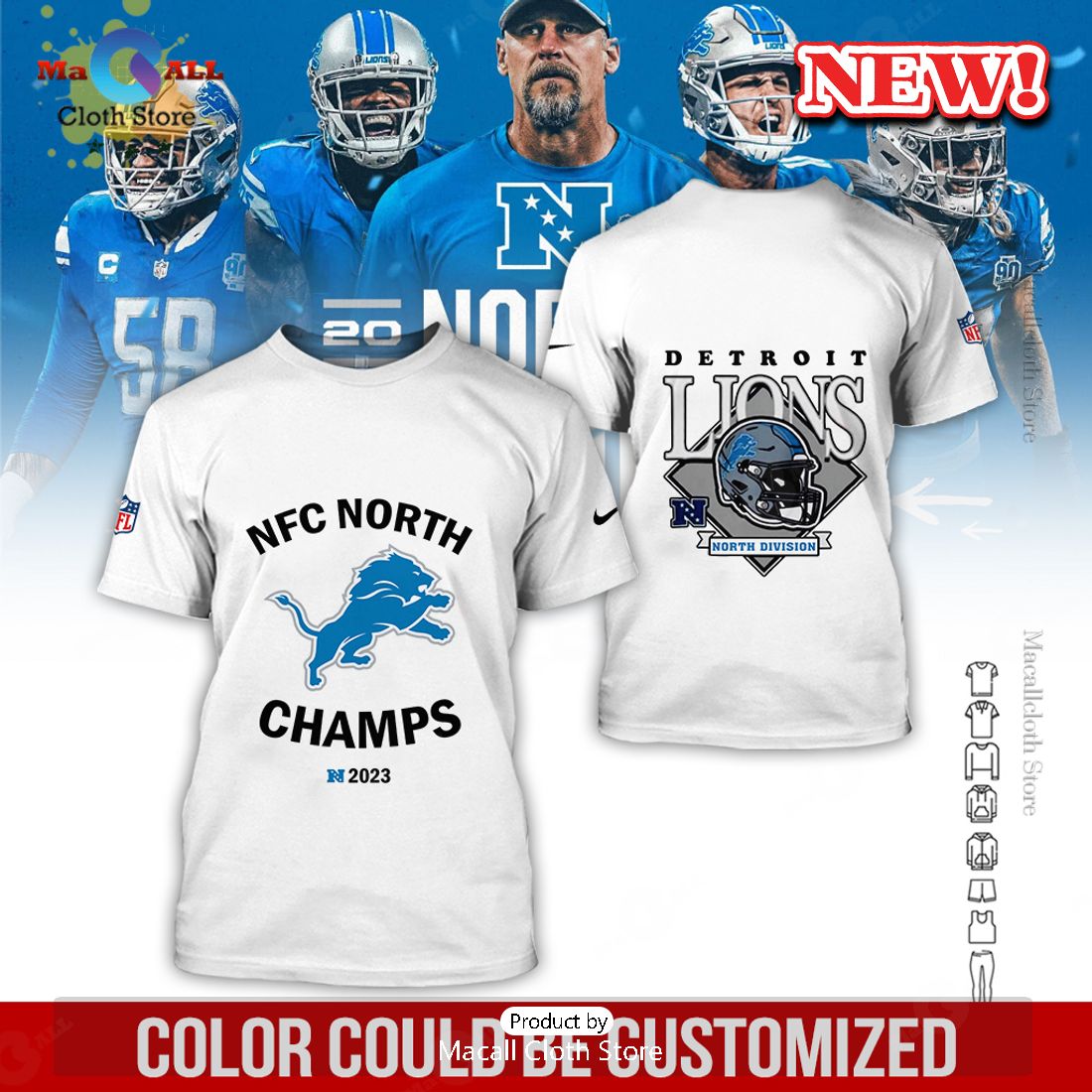 Detroit Lions All Over Printed Clothes Hoodie 3D Detroit Lions All Over Printed Clothes Hoodie 3D