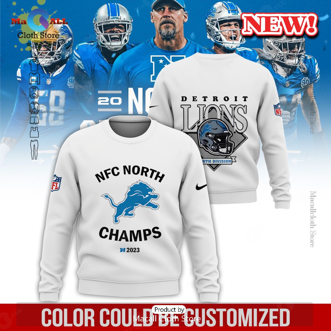 Detroit Lions All Over Printed Clothes Hoodie 3D Detroit Lions All Over Printed Clothes Hoodie 3D