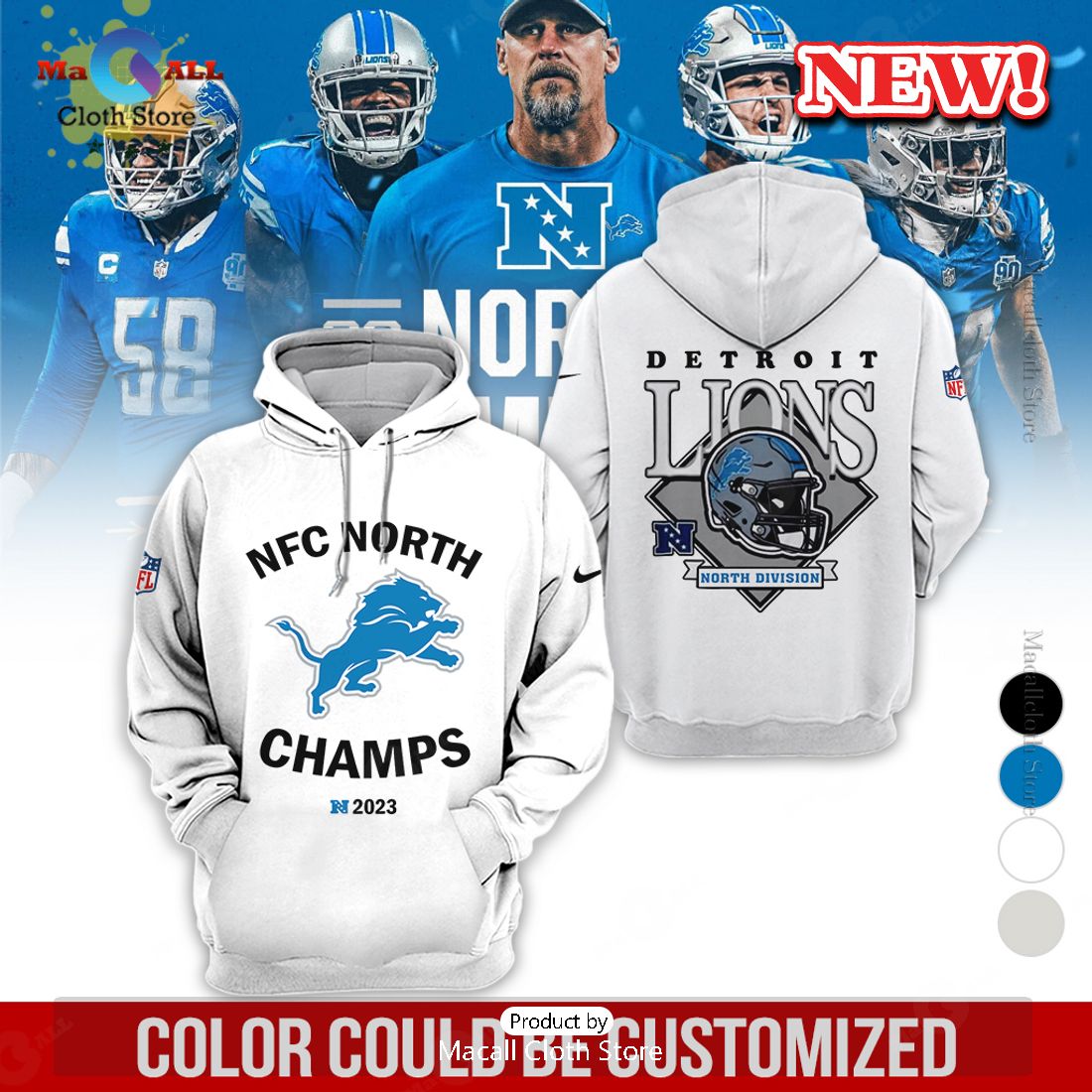Detroit Lions All Over Printed Clothes Hoodie 3D Detroit Lions All Over Printed Clothes Hoodie 3D