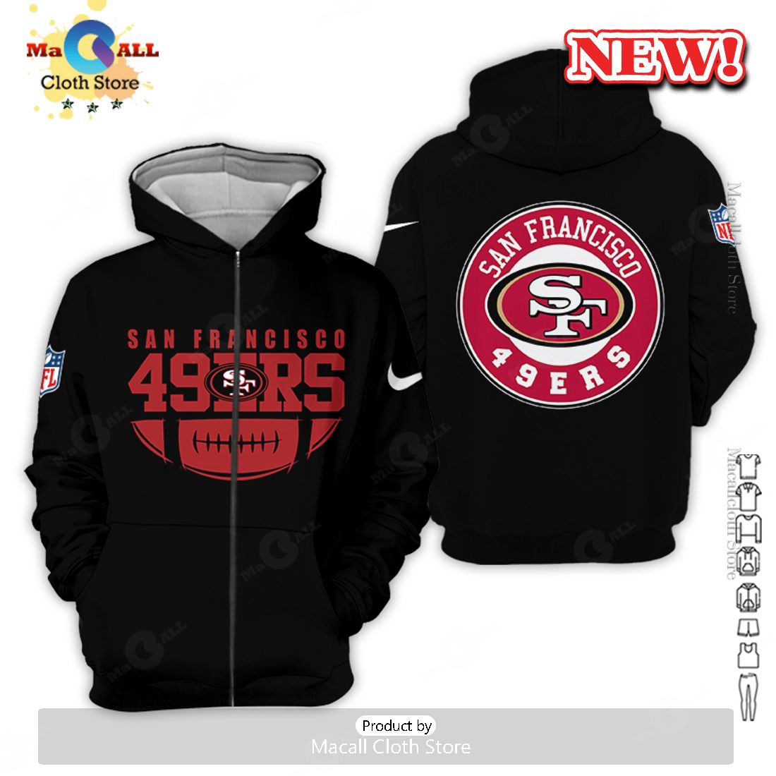 San Francisco 49ers 2023 All Over Printed Clothes Hoodie San Francisco 49ers 2023 All Over Printed Clothes Hoodie
