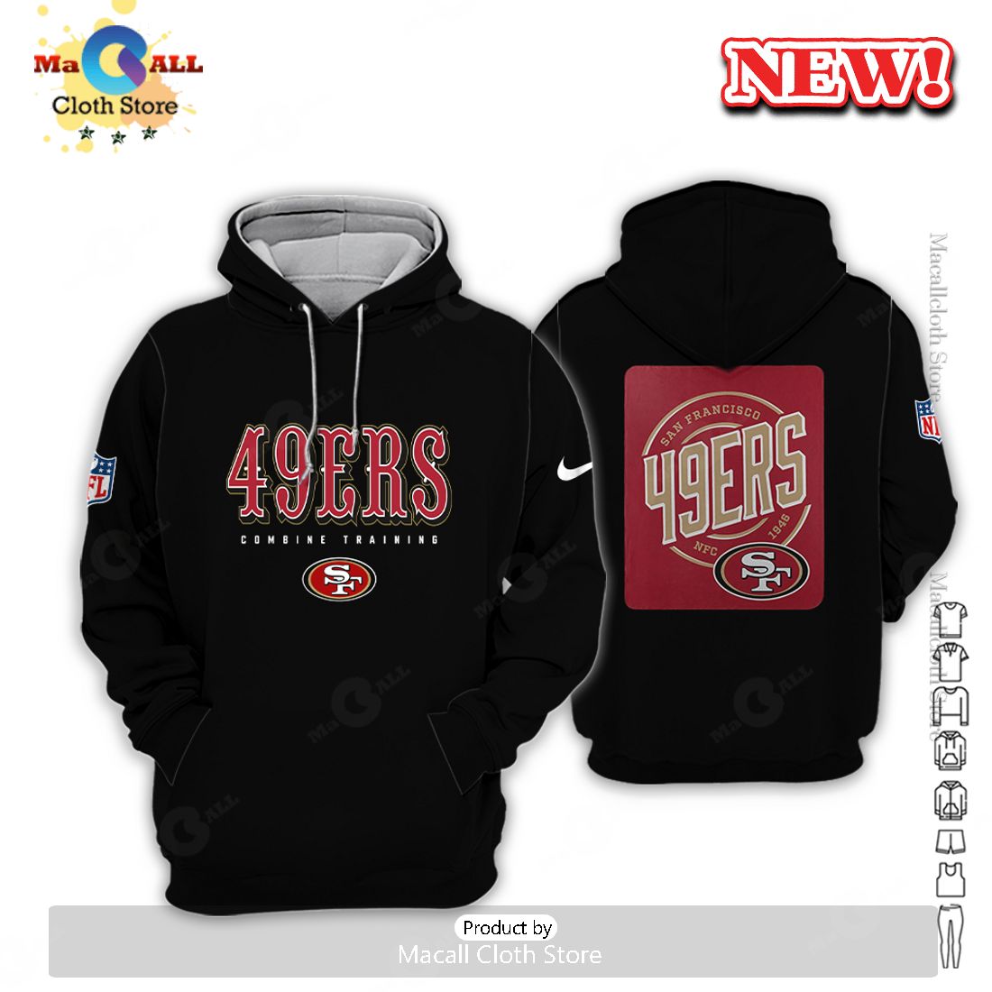 San Francisco 49ers All Over Printed Clothes Hoodie 3D San Francisco 49ers All Over Printed Clothes Hoodie 3D