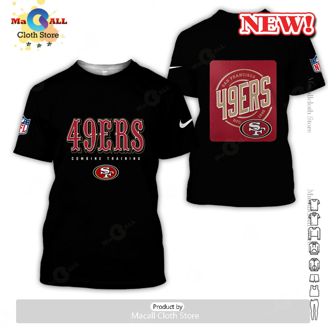 San Francisco 49ers All Over Printed Clothes Hoodie 3D San Francisco 49ers All Over Printed Clothes Hoodie 3D