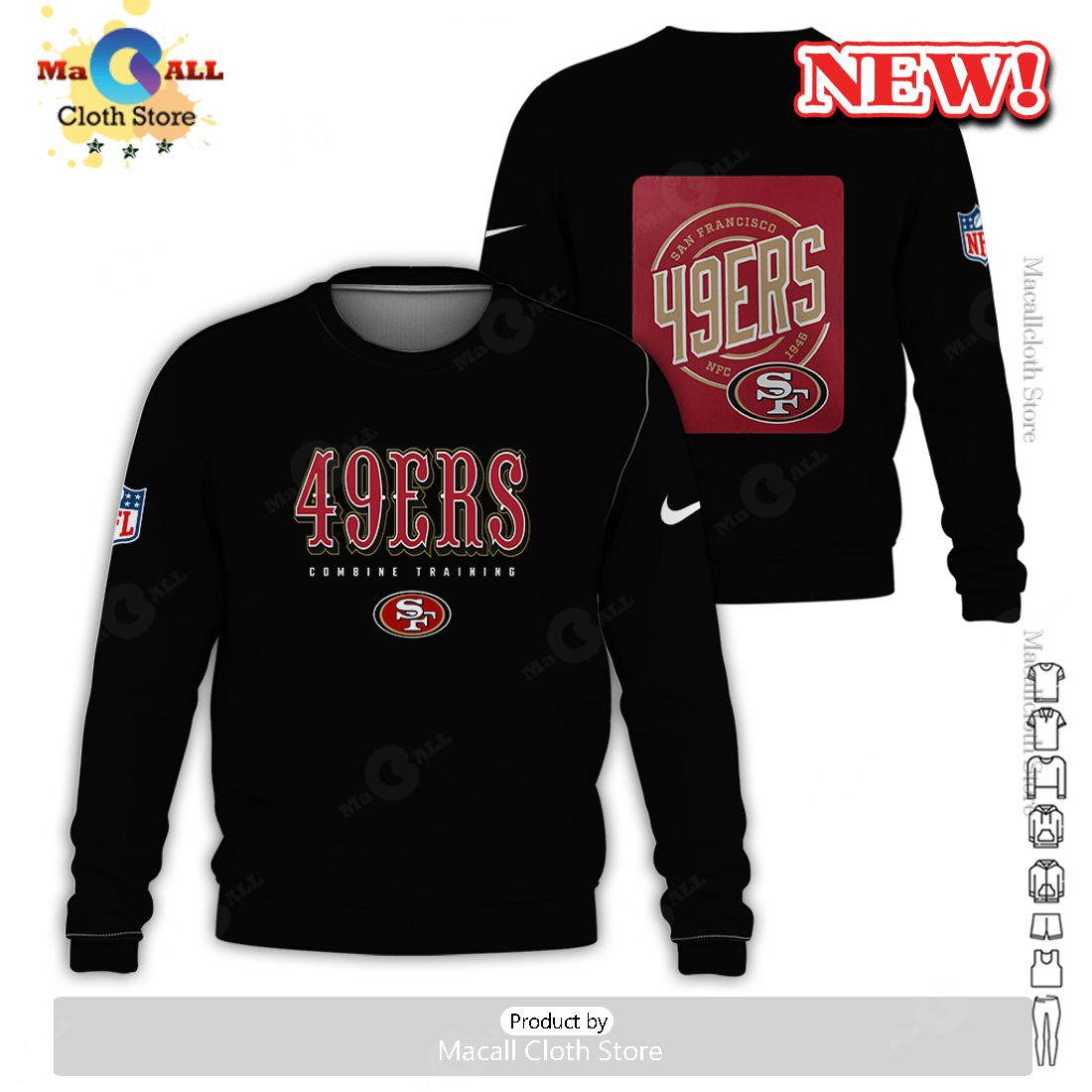 San Francisco 49ers All Over Printed Clothes Hoodie 3D San Francisco 49ers All Over Printed Clothes Hoodie 3D