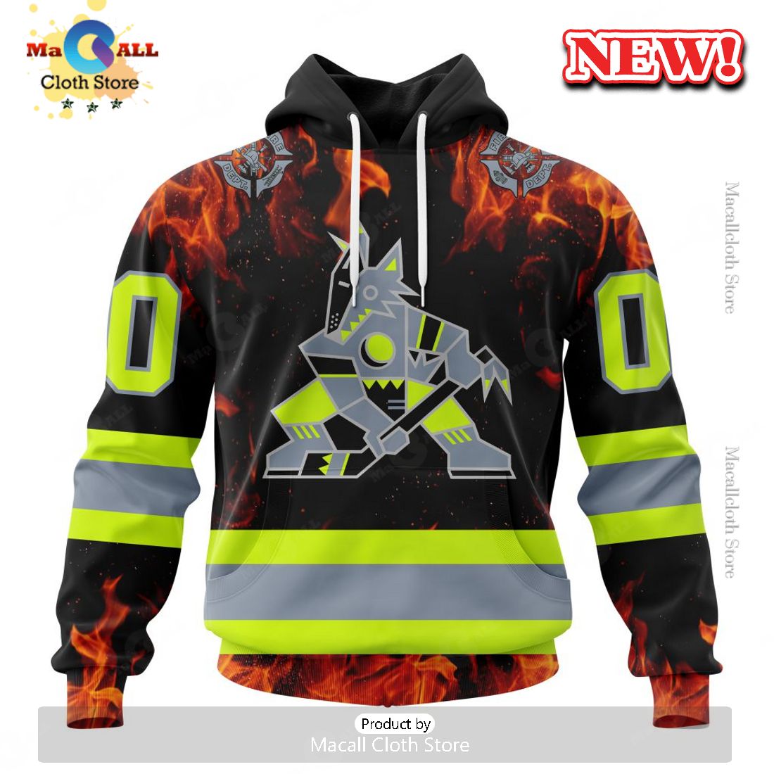 NHL Arizona Coyotes Special Design Honoring Firefighters Hoodie 3D