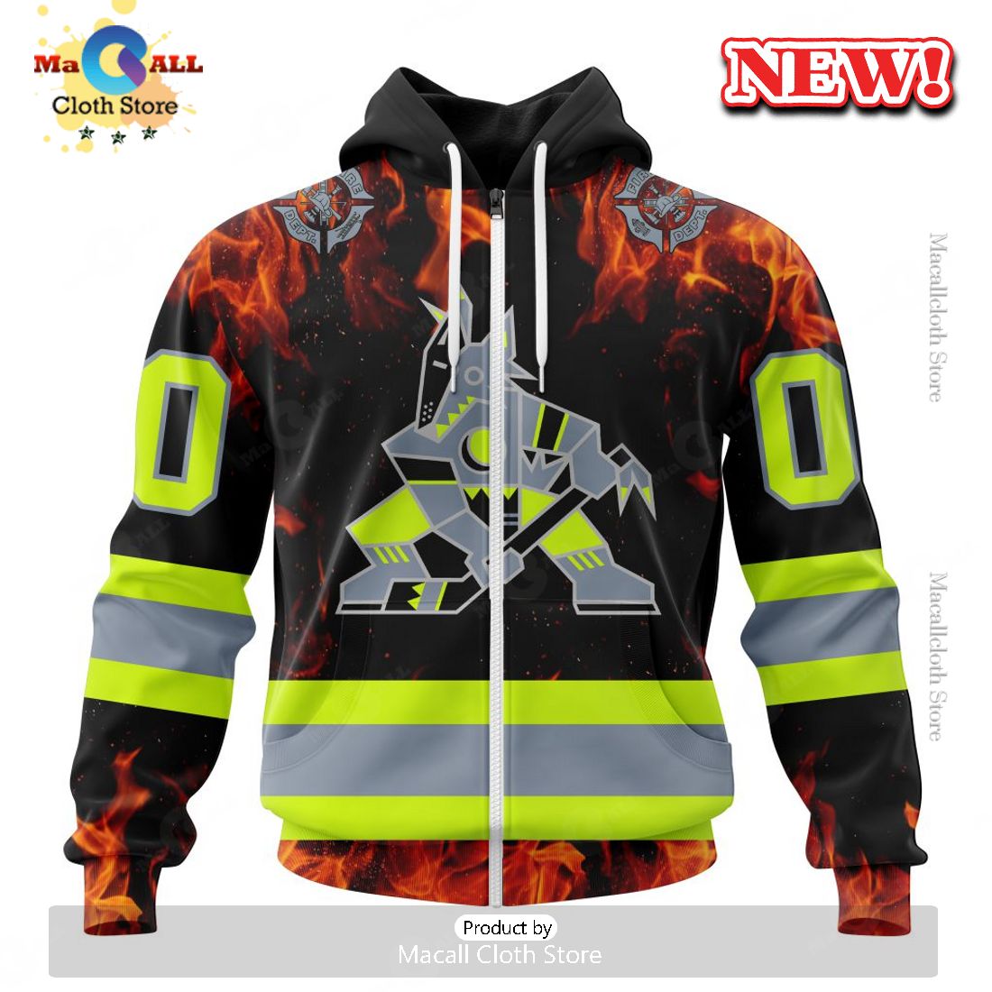 NHL Arizona Coyotes Special Design Honoring Firefighters Hoodie 3D