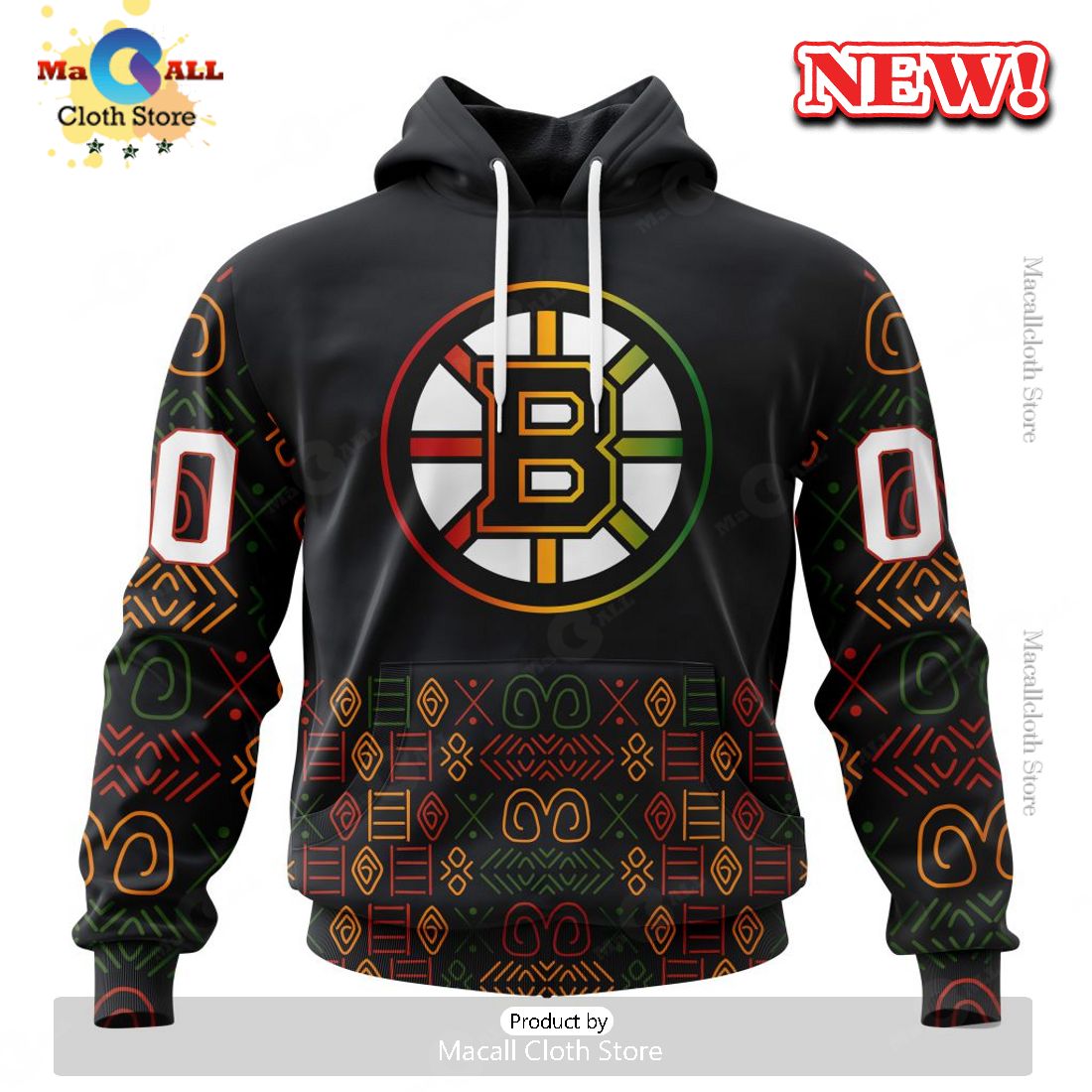 NHL Boston Bruins Special Design For Black History Month Hoodie 3D NHL Boston Bruins Special Design For Black History Month Hoodie 3D