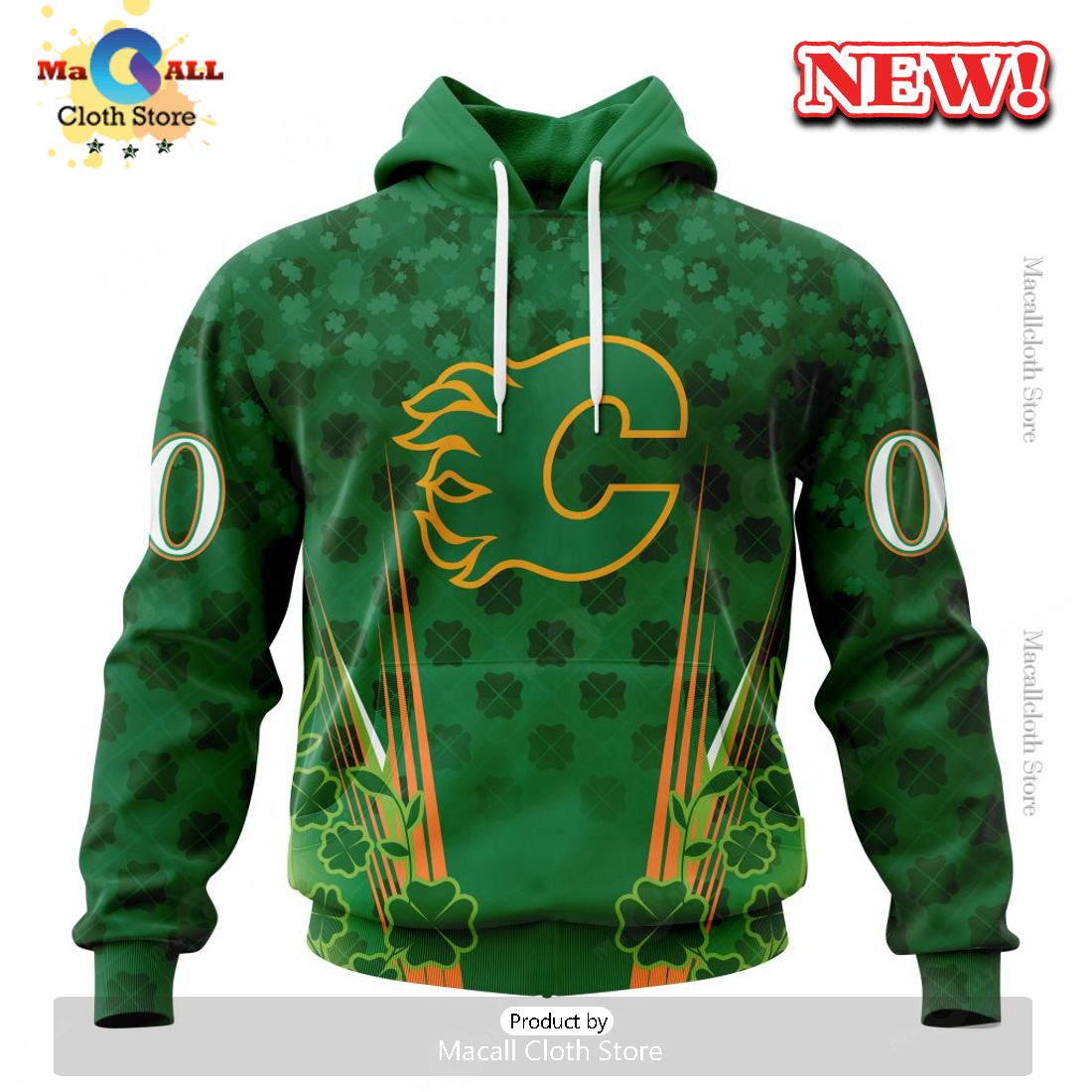 NHL Calgary Flames Special Design For St. Patrick's Day Hoodie 3D NHL Calgary Flames Special Design For St. Patrick's Day Hoodie 3D