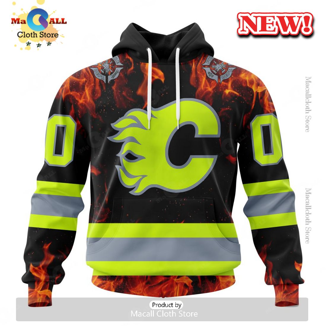 NHL Calgary Flames Special Design Honoring Firefighters Hoodie 3D