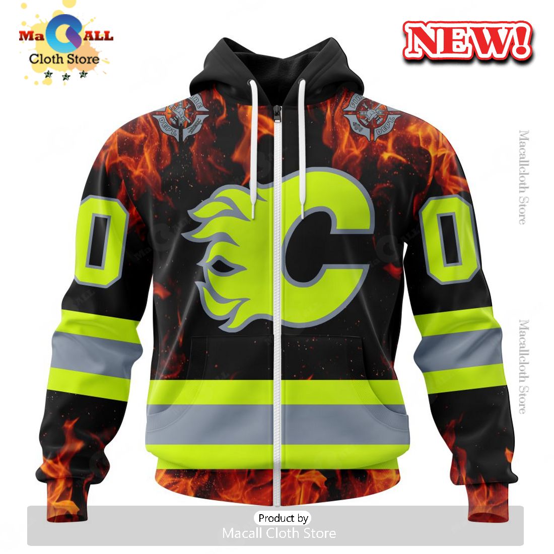 NHL Calgary Flames Special Design Honoring Firefighters Hoodie 3D