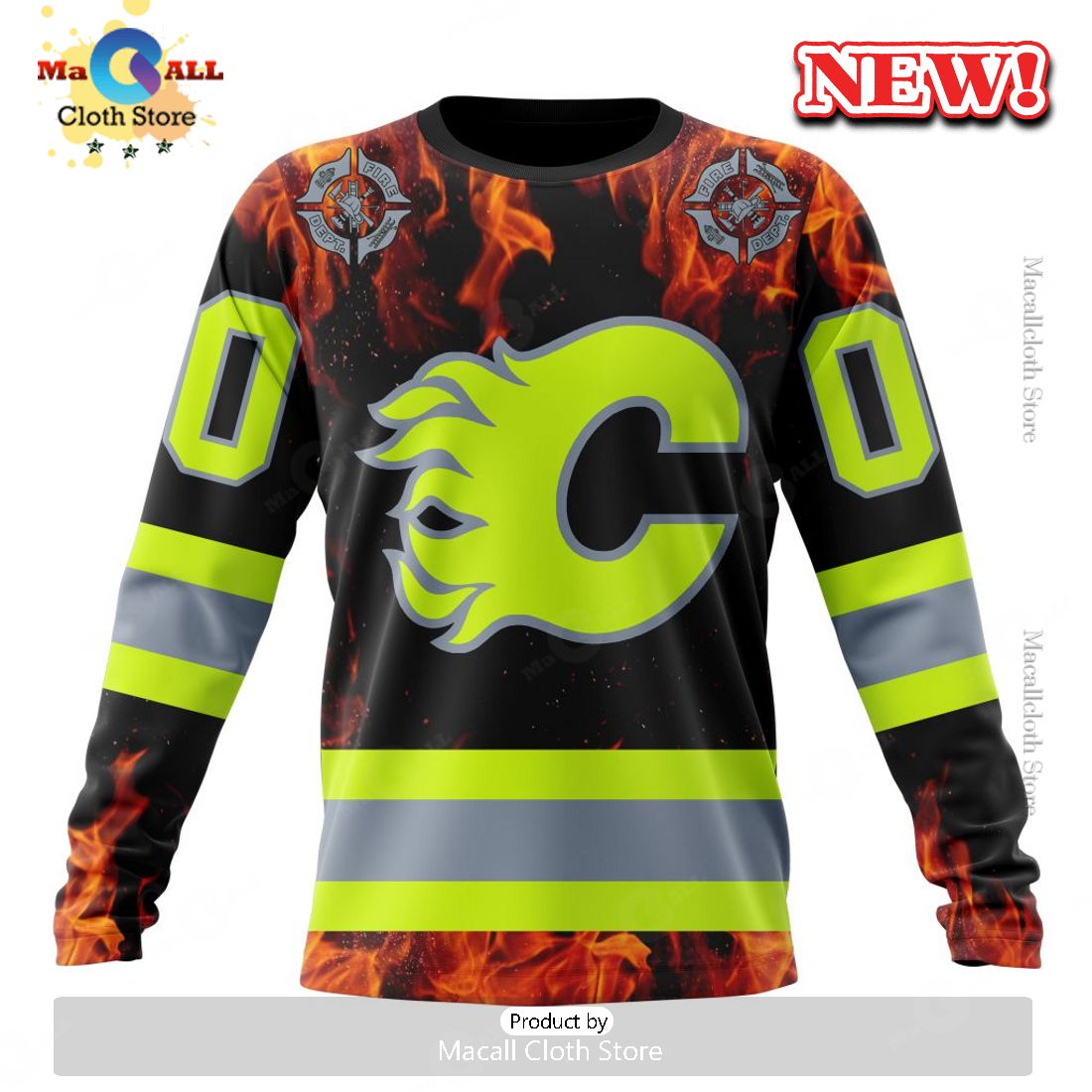 NHL Calgary Flames Special Design Honoring Firefighters Hoodie 3D NHL Calgary Flames Special Design Honoring Firefighters Hoodie 3D