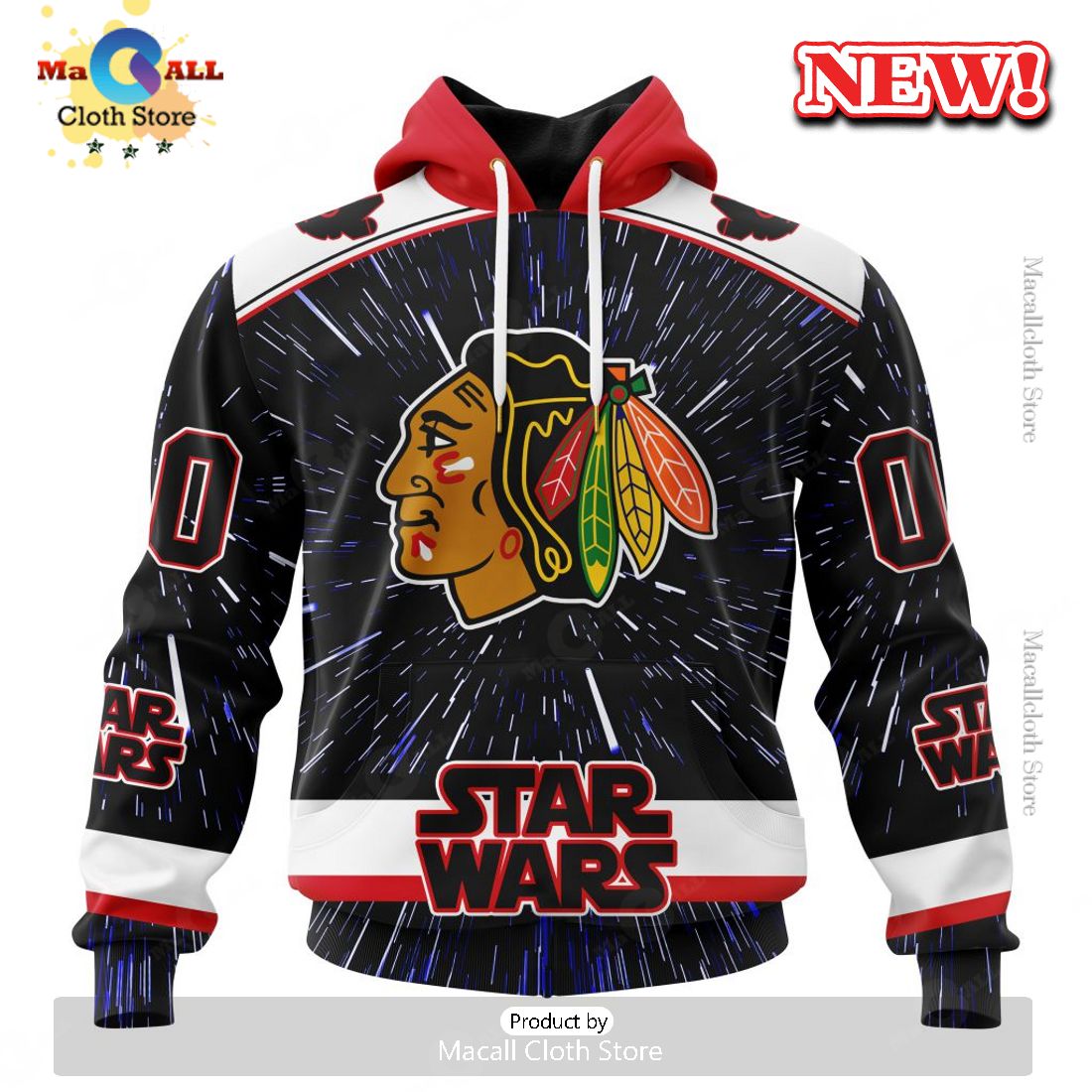 NHL Chicago Blackhawks Special Star Wars Design Hoodie 3D NHL Chicago Blackhawks Special Star Wars Design Hoodie 3D