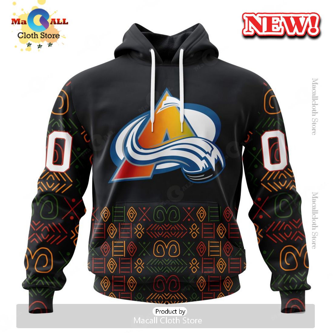 NHL Colorado Avalanche Special Design For Black History Month Hoodie 3D NHL Colorado Avalanche Special Design For Black History Month Hoodie 3D