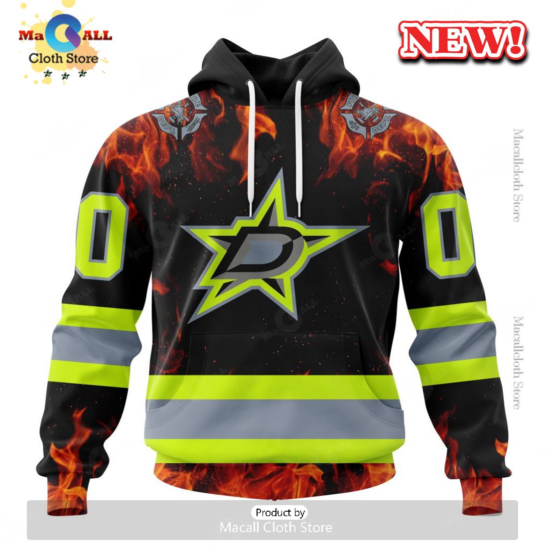 NHL Dallas Stars Special Design Honoring Firefighters Hoodie 3D NHL Dallas Stars Special Design Honoring Firefighters Hoodie 3D