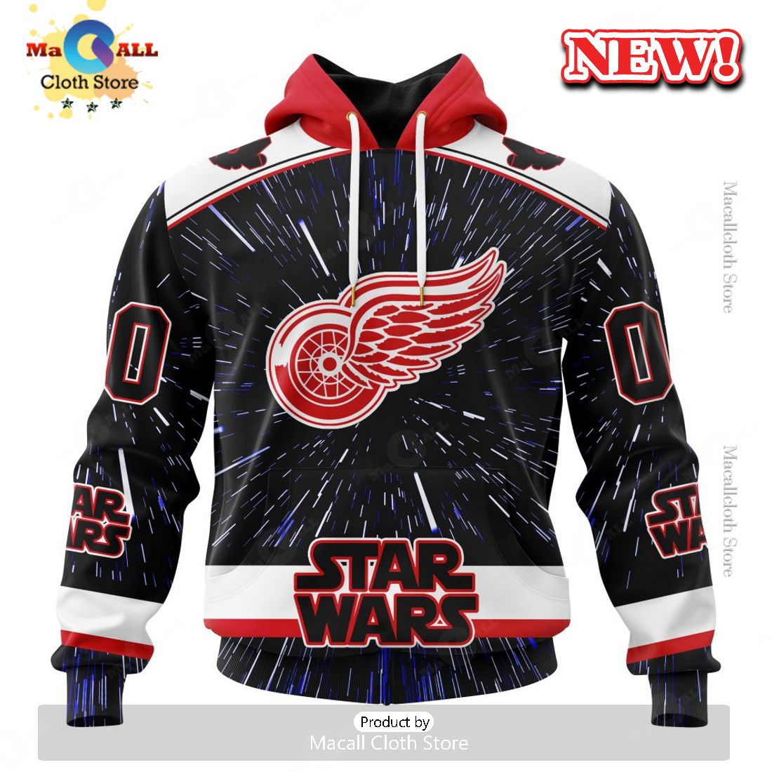 NHL Detroit Red Wings Special Star Wars Design Hoodie 3D NHL Detroit Red Wings Special Star Wars Design Hoodie 3D
