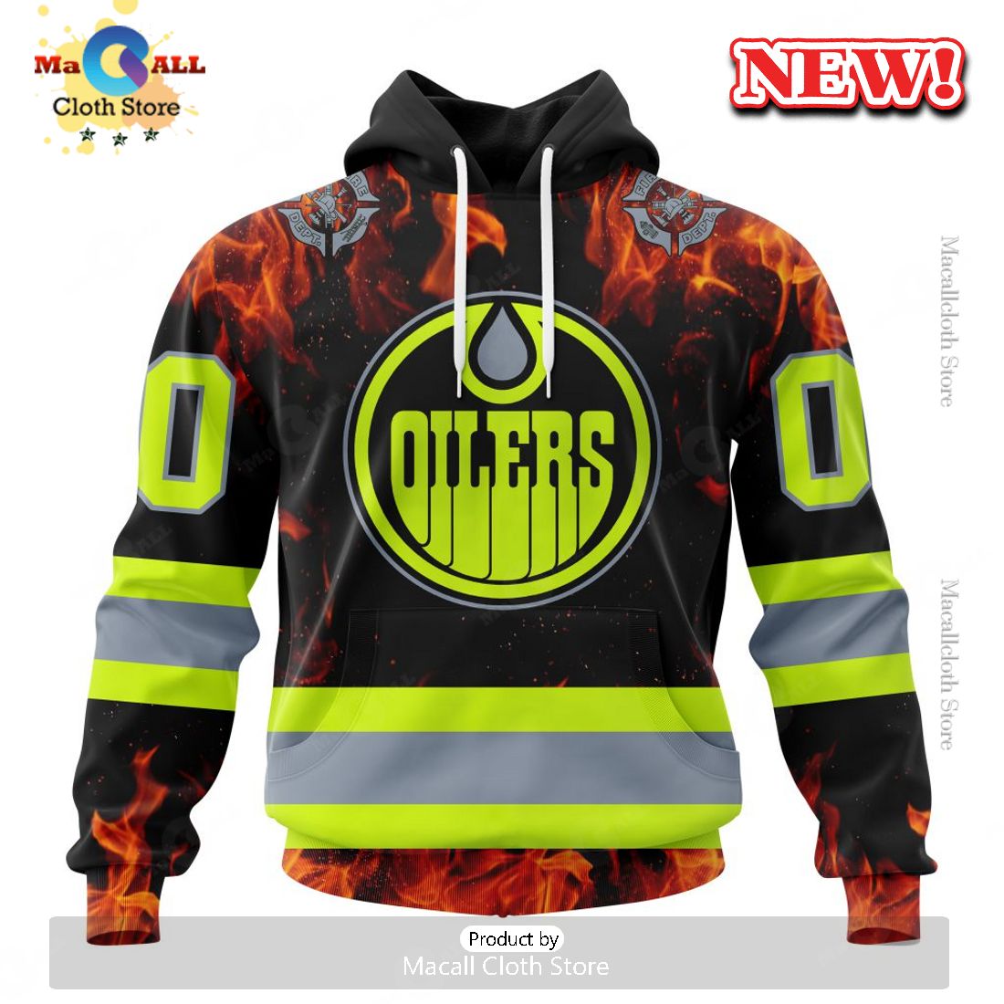 NHL Edmonton Oilers Special Design Honoring Firefighters Hoodie 3D NHL Edmonton Oilers Special Design Honoring Firefighters Hoodie 3D