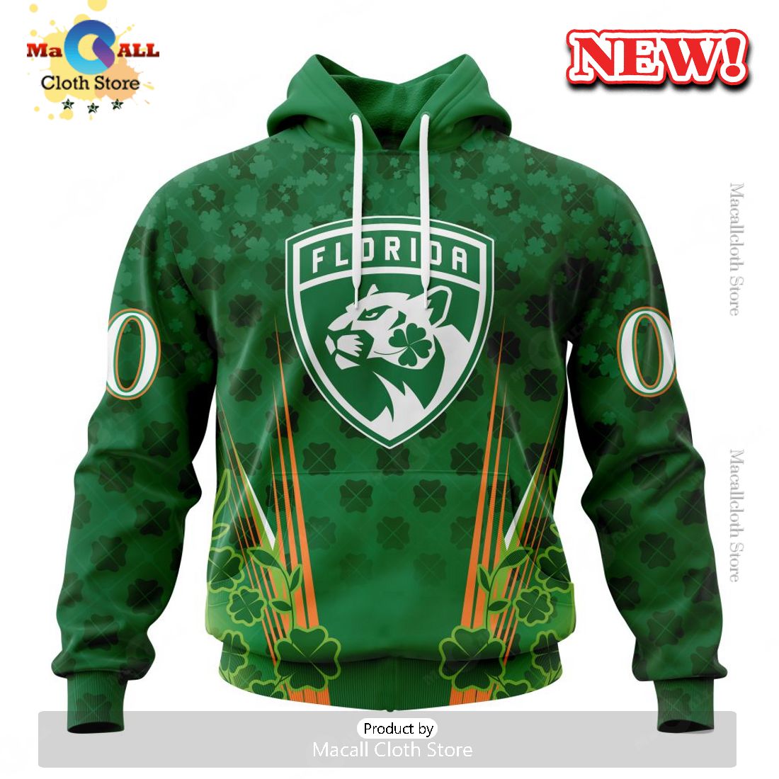 NHL Florida Panthers Special Design For St. Patrick's Day Hoodie 3D NHL Florida Panthers Special Design For St. Patrick's Day Hoodie 3D