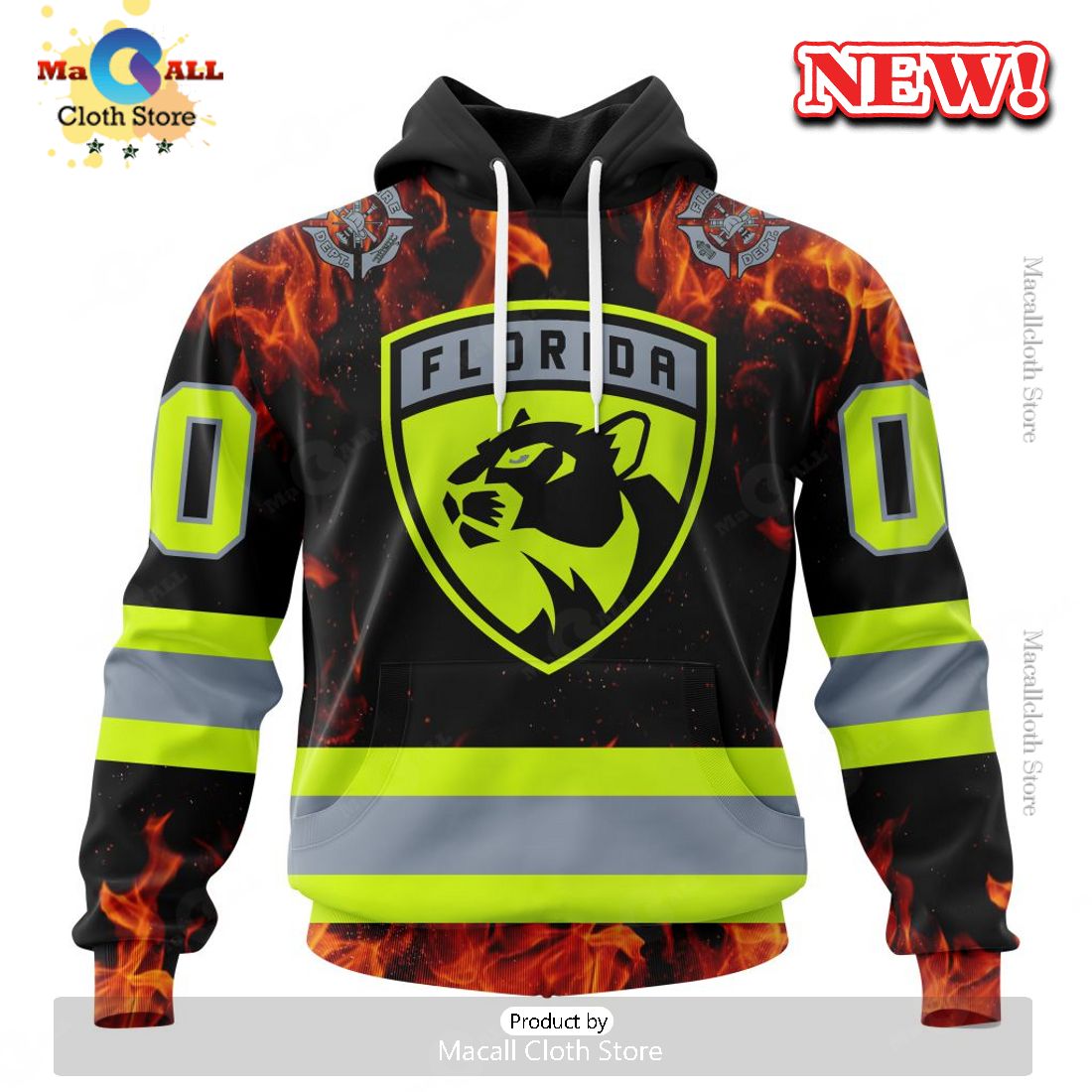 NHL Florida Panthers Special Design Honoring Firefighters Hoodie 3D NHL Florida Panthers Special Design Honoring Firefighters Hoodie 3D