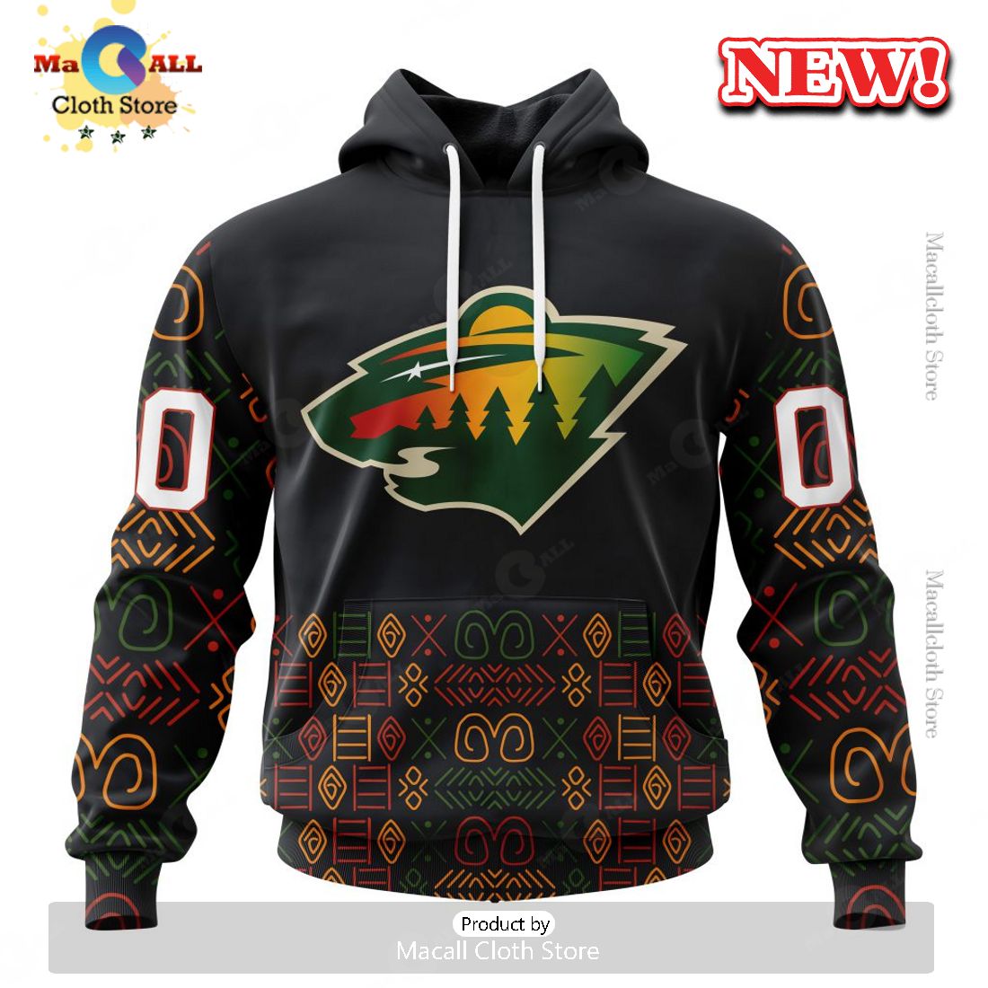 NHL Minnesota Wild Special Design For Black History Month Hoodie 3D NHL Minnesota Wild Special Design For Black History Month Hoodie 3D