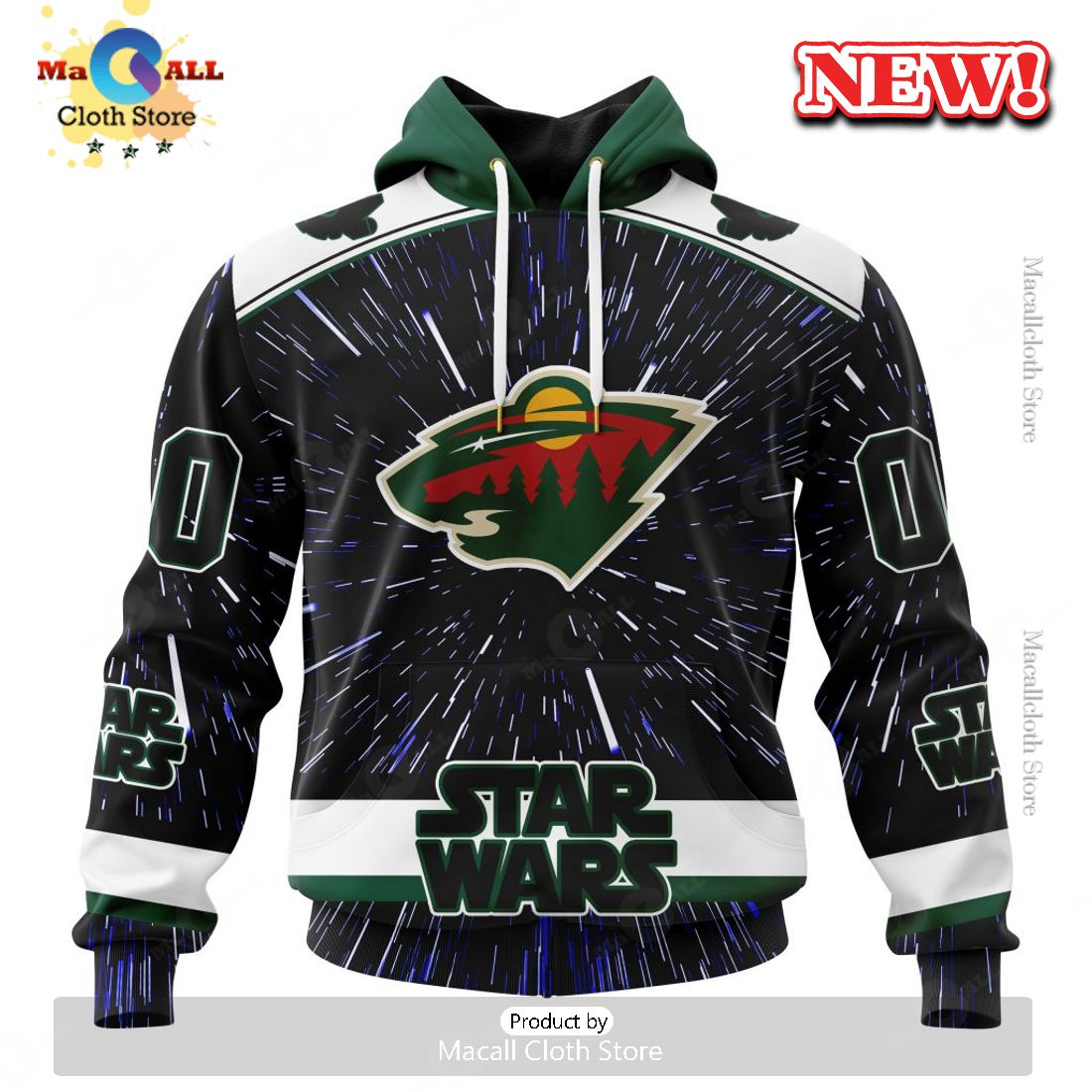 NHL Minnesota Wild Special Star Wars Design Hoodie 3D NHL Minnesota Wild Special Star Wars Design Hoodie 3D