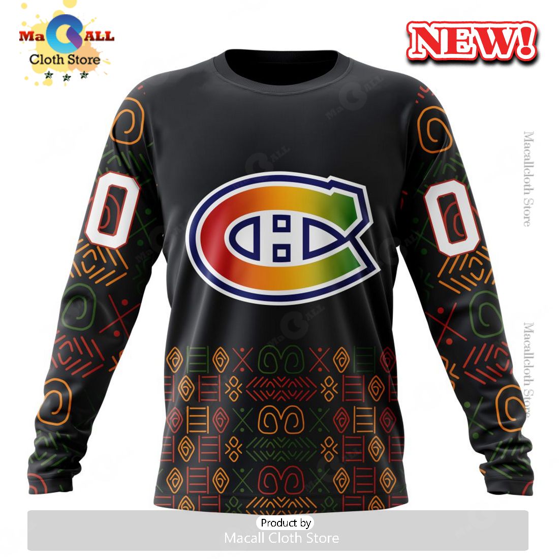 NHL Montreal Canadiens Special Design For Black History Month Hoodie 3D NHL Montreal Canadiens Special Design For Black History Month Hoodie 3D