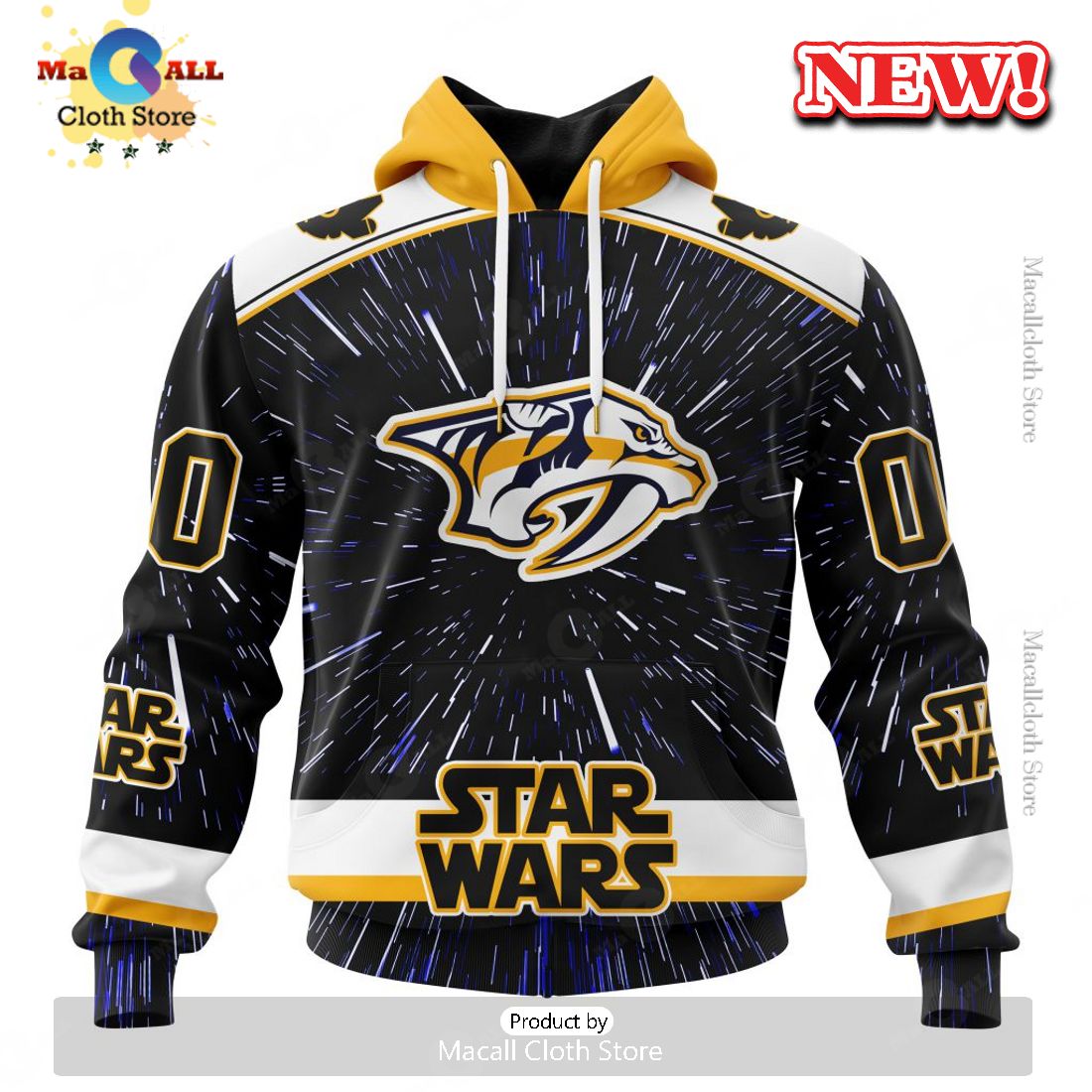 NHL Nashville Predators Special Star Wars Design Hoodie 3D NHL Nashville Predators Special Star Wars Design Hoodie 3D