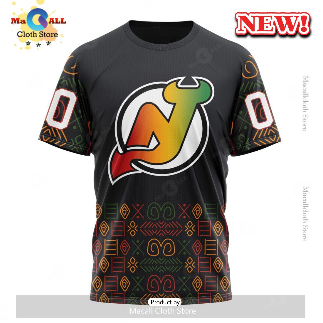 NHL New Jersey Devils Special Design For Black History Month Hoodie 3D NHL New Jersey Devils Special Design For Black History Month Hoodie 3D