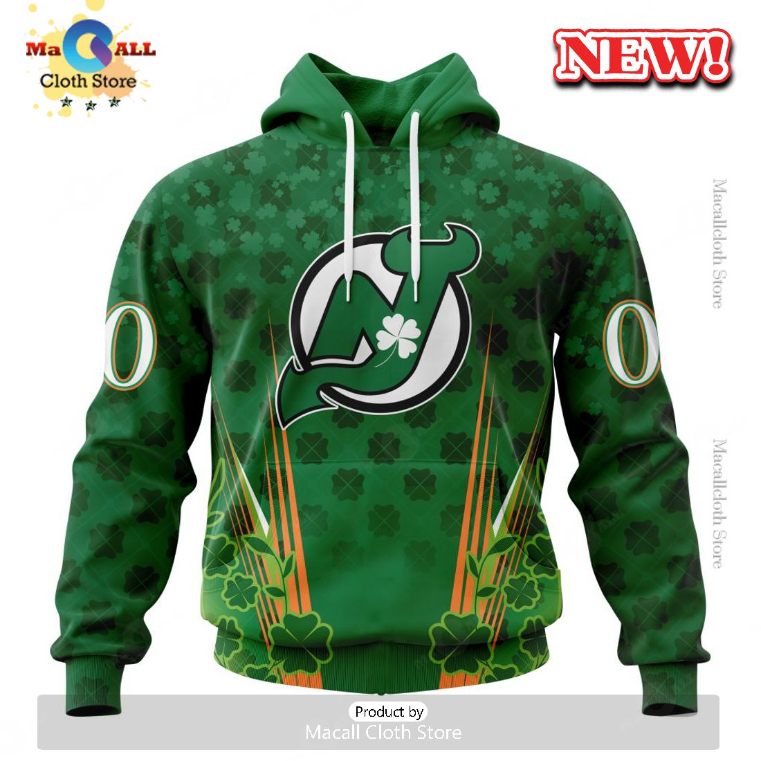 NHL New Jersey Devils Special Design For St. Patrick’s Day Hoodie 3D