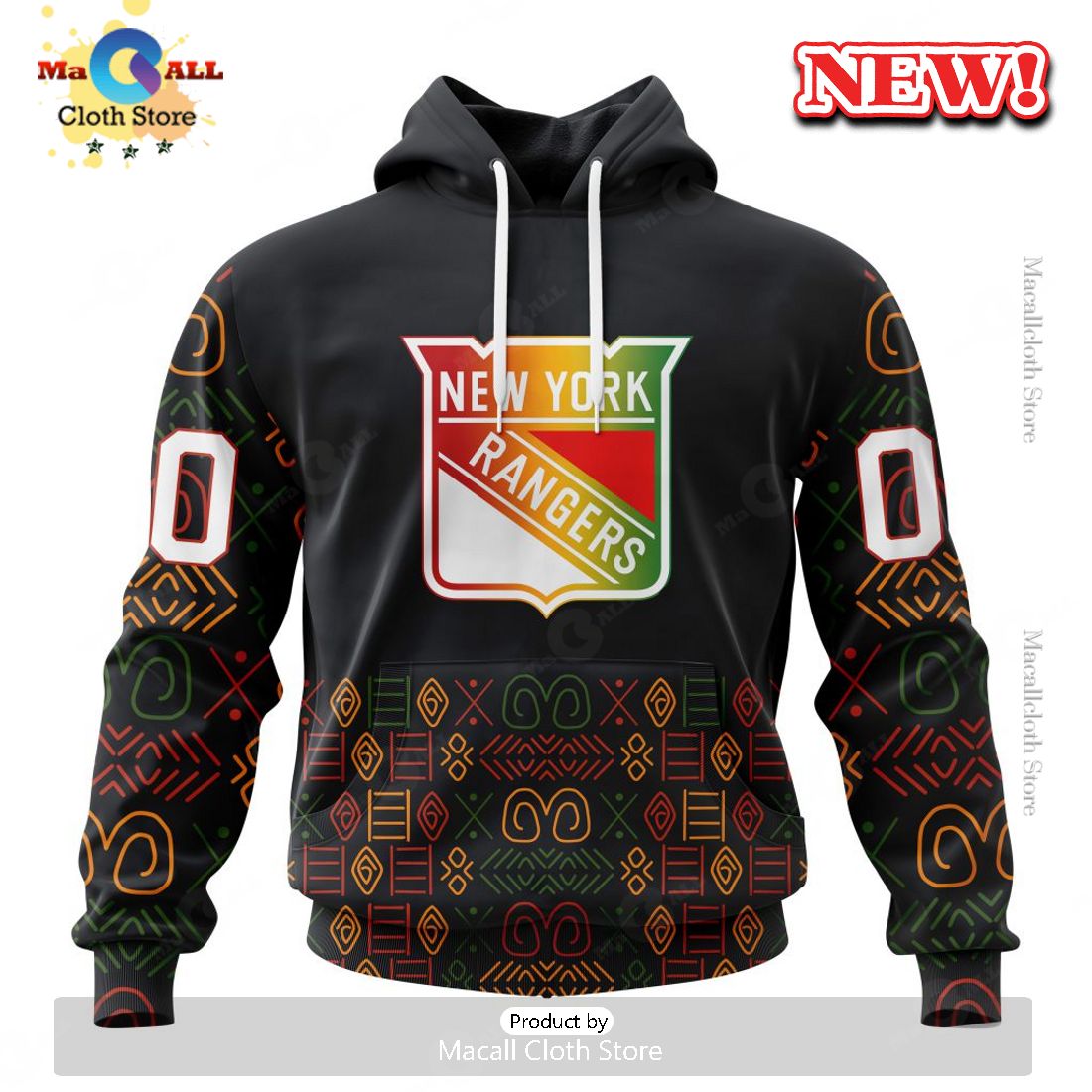 NHL New York Rangers Special Design For Black History Month Hoodie 3D NHL New York Rangers Special Design For Black History Month Hoodie 3D