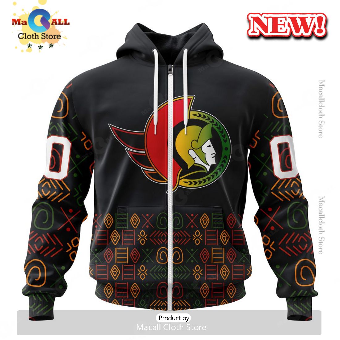NHL Ottawa Senators Special Design For Black History Month Hoodie 3D