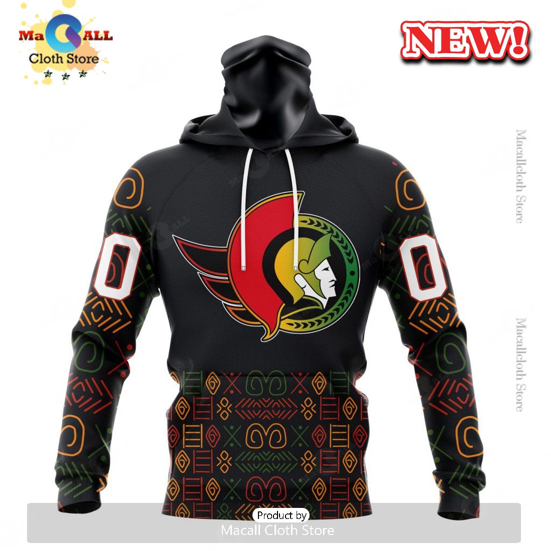 NHL Ottawa Senators Special Design For Black History Month Hoodie 3D NHL Ottawa Senators Special Design For Black History Month Hoodie 3D