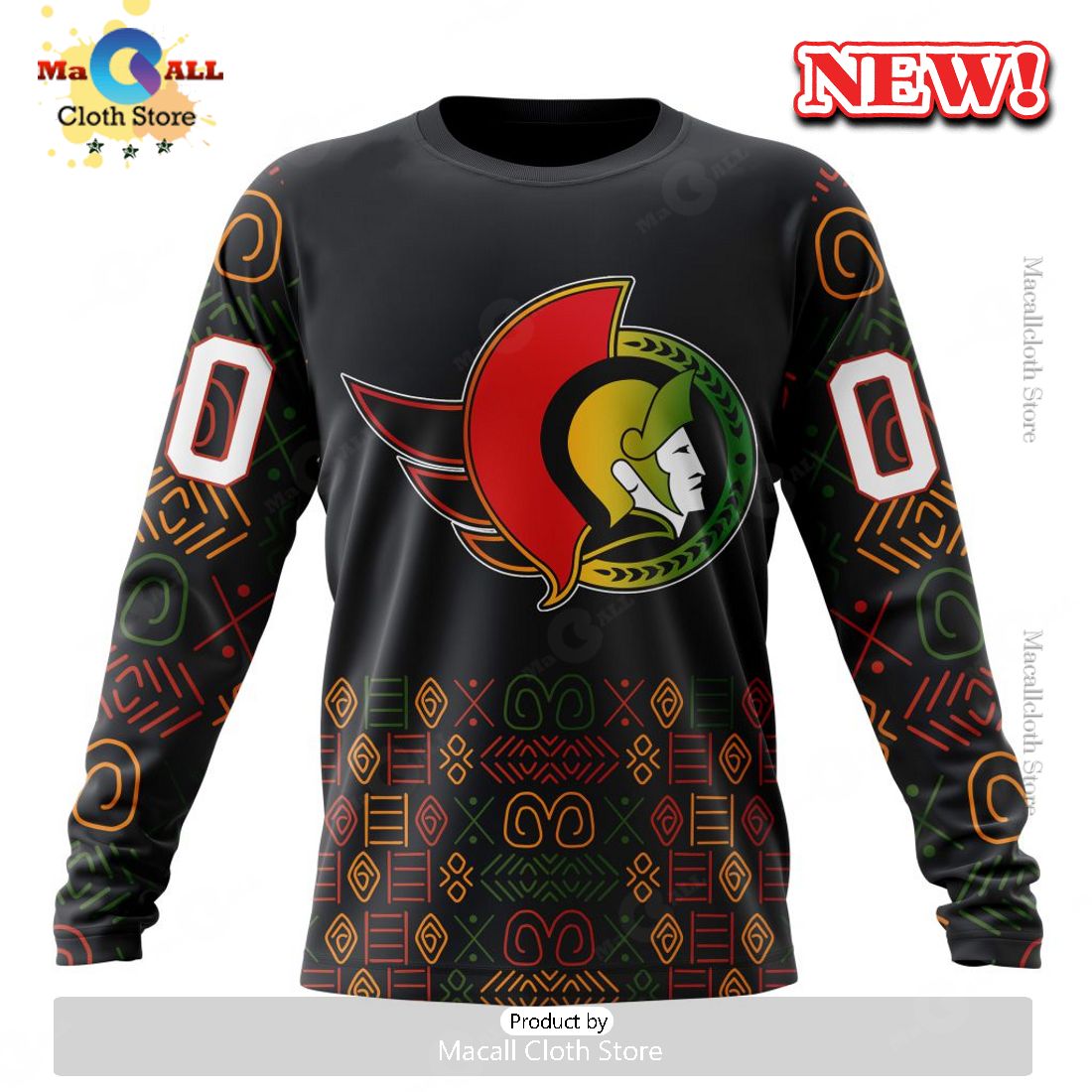 NHL Ottawa Senators Special Design For Black History Month Hoodie 3D NHL Ottawa Senators Special Design For Black History Month Hoodie 3D