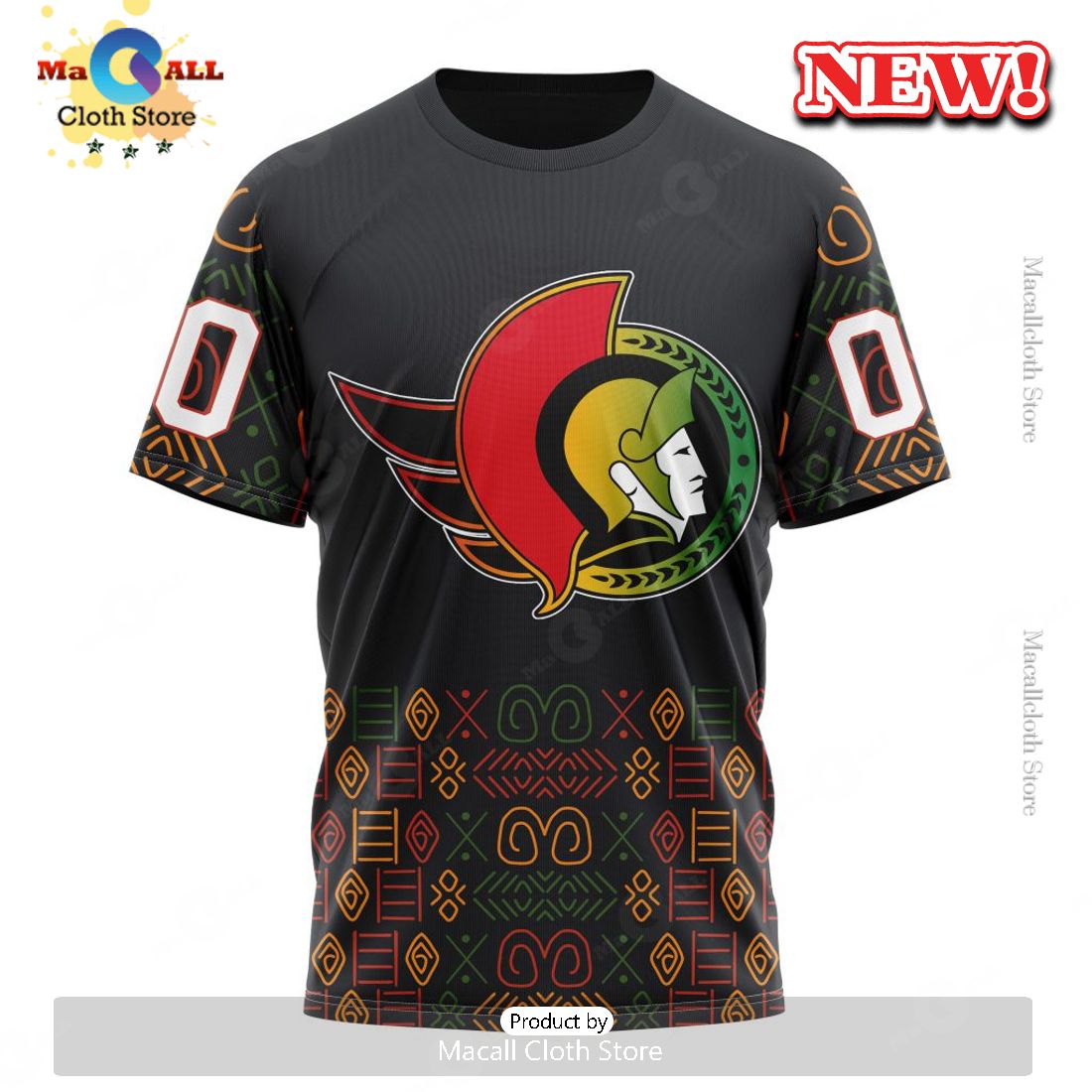 NHL Ottawa Senators Special Design For Black History Month Hoodie 3D NHL Ottawa Senators Special Design For Black History Month Hoodie 3D