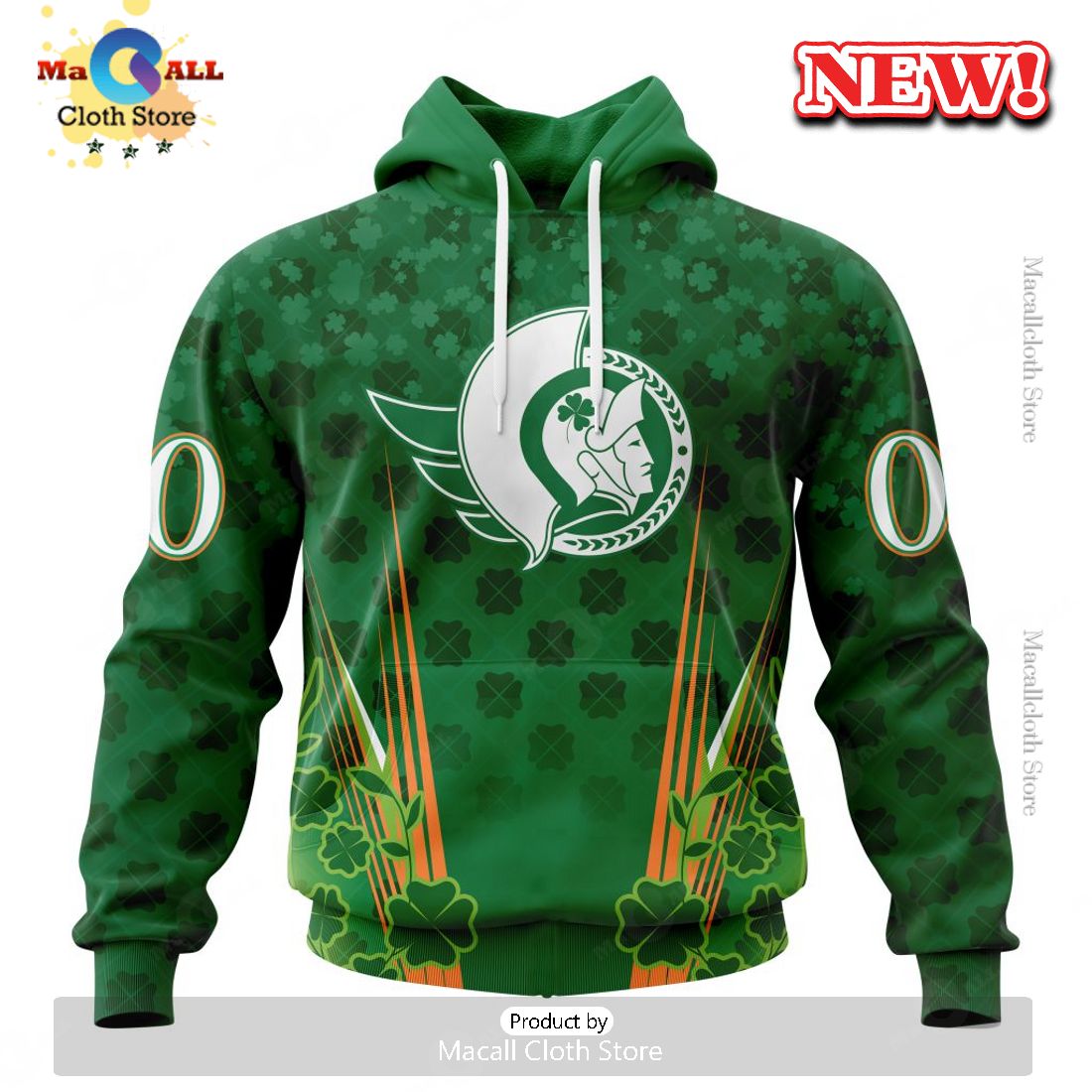 NHL Ottawa Senators Special Design For St. Patrick's Day Hoodie 3D NHL Ottawa Senators Special Design For St. Patrick's Day Hoodie 3D