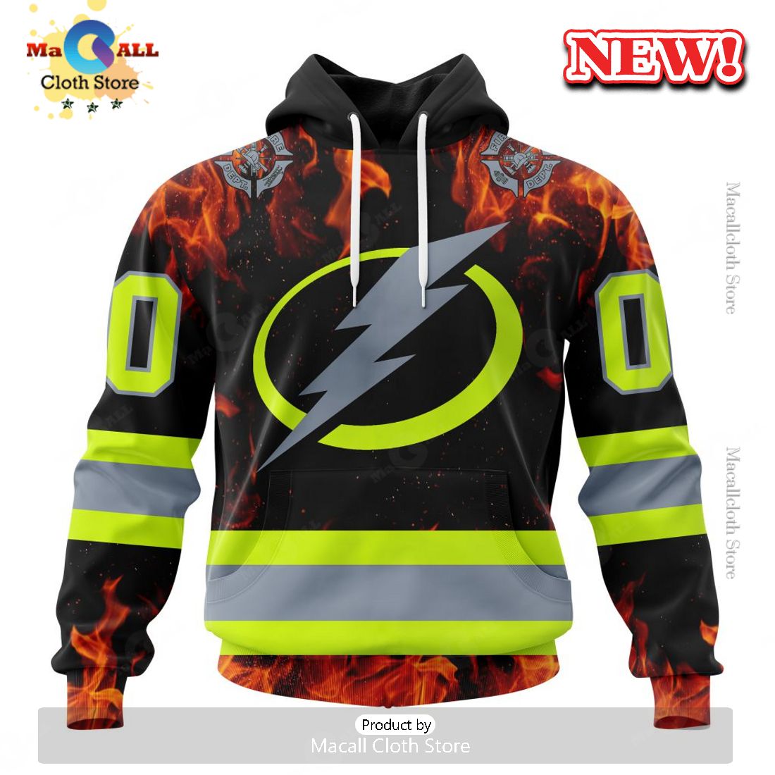NHL Tampa Bay Lightning Special Design Honoring Firefighters Hoodie 3D