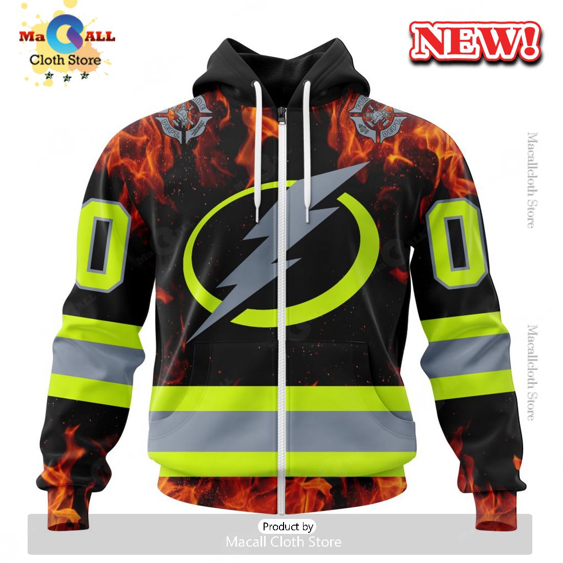 NHL Tampa Bay Lightning Special Design Honoring Firefighters Hoodie 3D