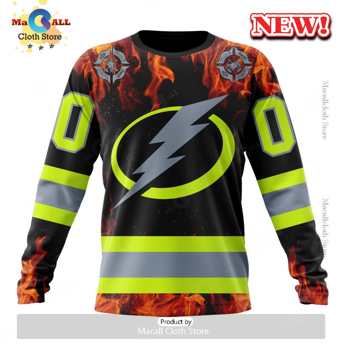 NHL Tampa Bay Lightning Special Design Honoring Firefighters Hoodie 3D NHL Tampa Bay Lightning Special Design Honoring Firefighters Hoodie 3D