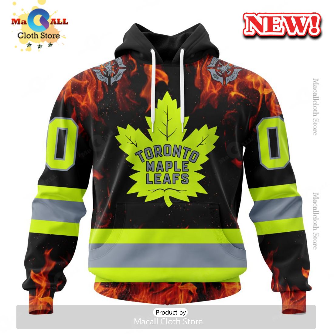 NHL Toronto Maple Leafs Special Design Honoring Firefighters Hoodie 3D