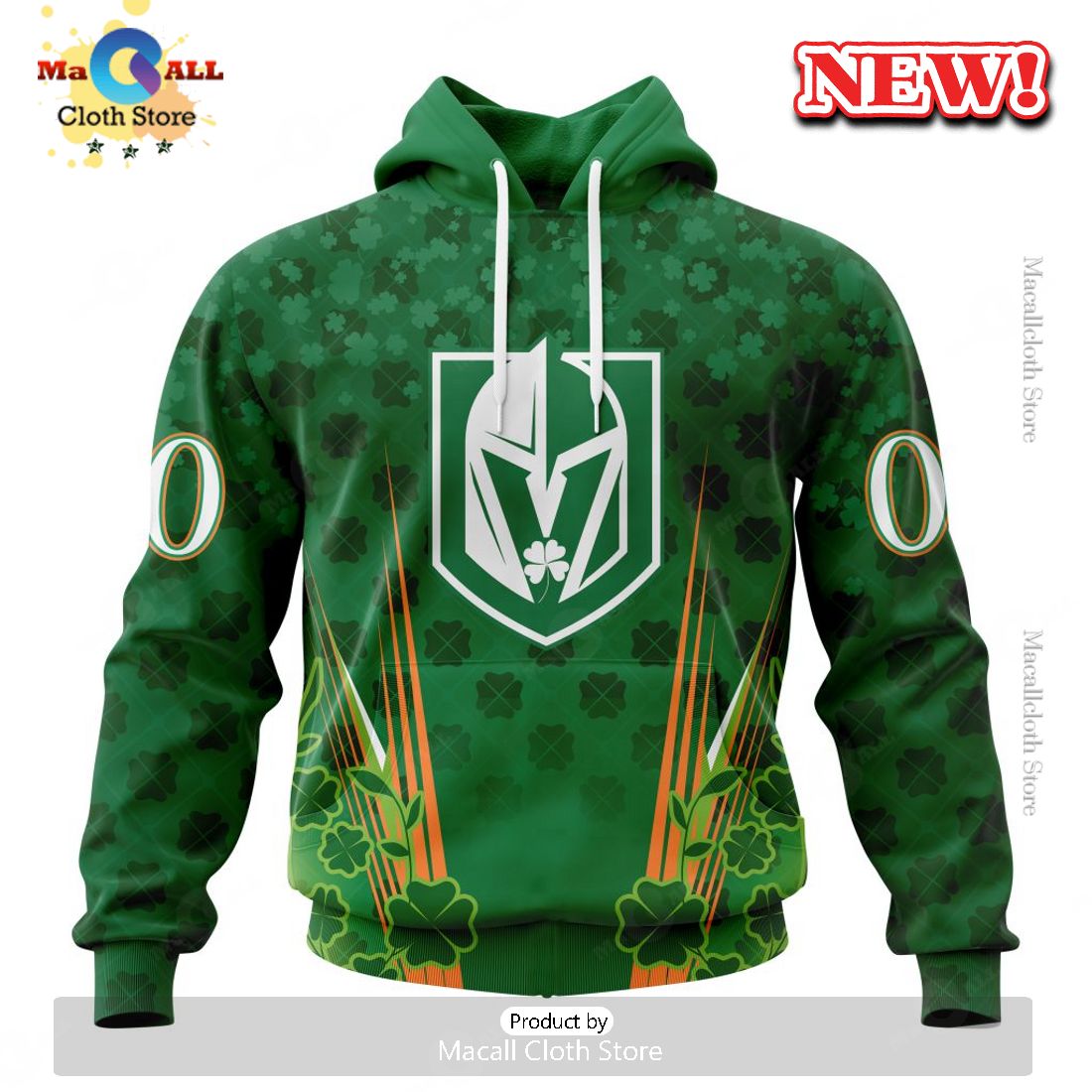 NHL Vegas Golden Knights Special Design For St. Patrick's Day Hoodie 3D NHL Vegas Golden Knights Special Design For St. Patrick's Day Hoodie 3D