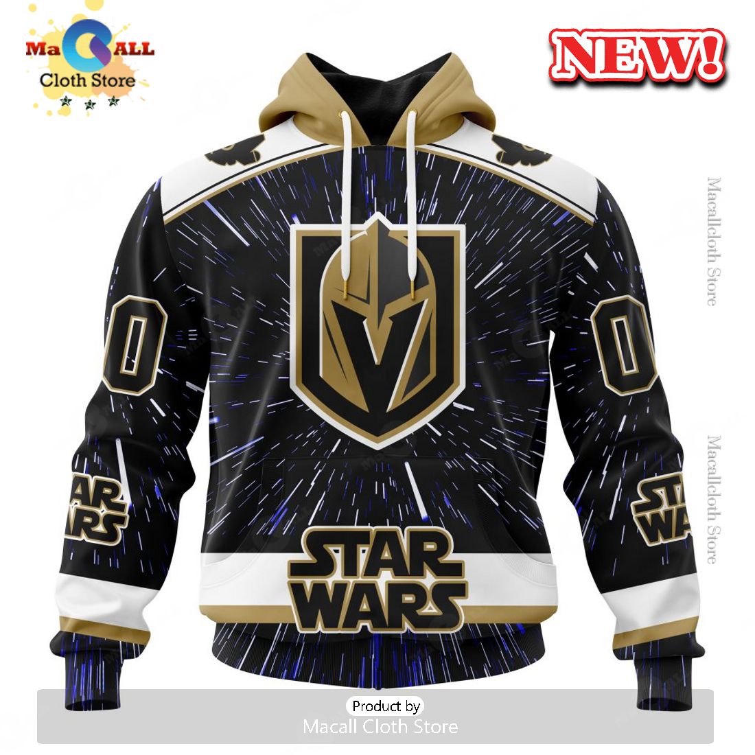 NHL Vegas Golden Knights Special Star Wars Design Hoodie 3D NHL Vegas Golden Knights Special Star Wars Design Hoodie 3D