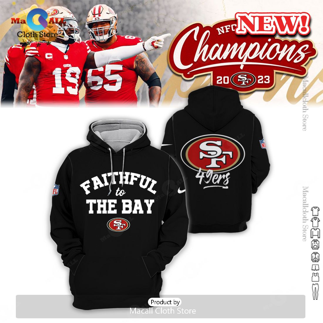 San Francisco 49ers 2023 Faithful To The Bay Black Hoodie 3D, Long Pant