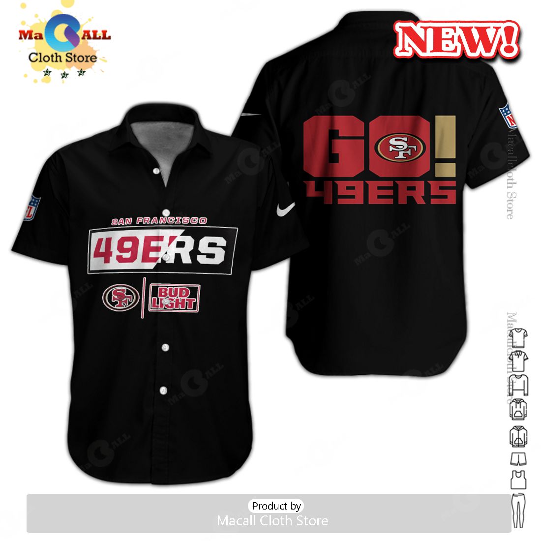 San Francisco 49ers Go Bud Light Black Foortball Hoodie 3D San Francisco 49ers Go Bud Light Black Foortball Hoodie 3D