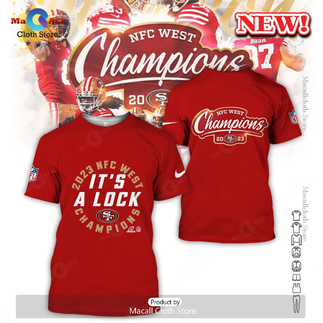 San Francisco 49ers It’s A Lock Red Champions Hoodie 3D