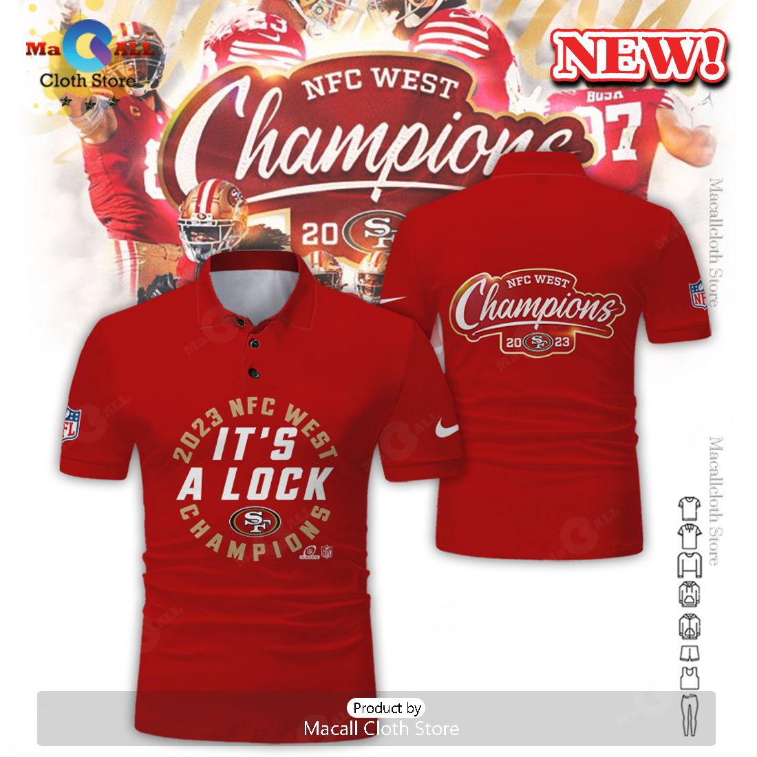 San Francisco 49ers It's A Lock Red Champions Hoodie 3D