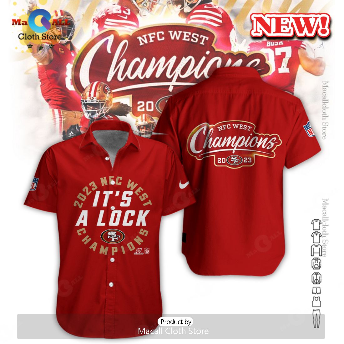 San Francisco 49ers It's A Lock Red Champions Hoodie 3D