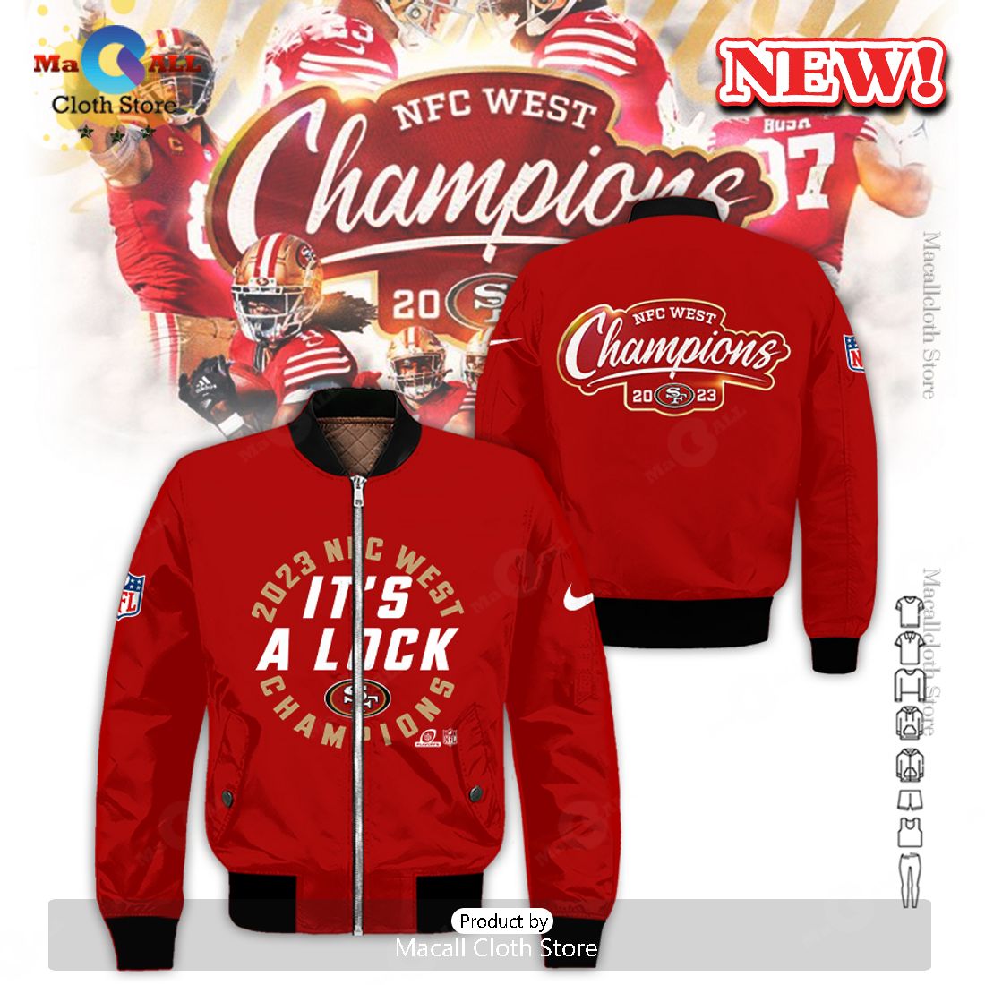 San Francisco 49ers It's A Lock Red Champions Hoodie 3D