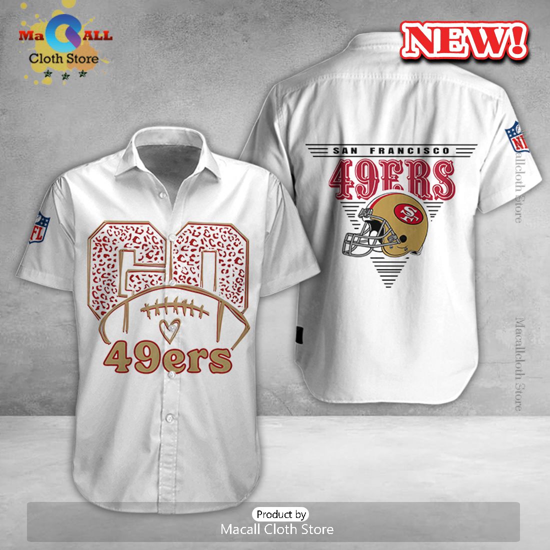 San Francisco Go 49ers All Over Printed Clothes White Football Hoodie 3D