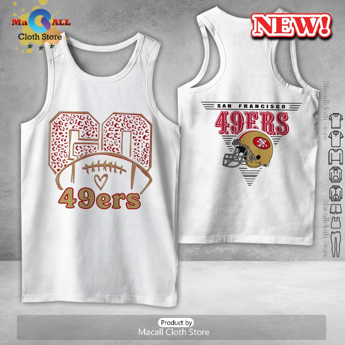 San Francisco Go 49ers All Over Printed Clothes White Football Hoodie 3D