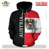 Austria Flag Tooth Style Zip Up Hoodie 3D