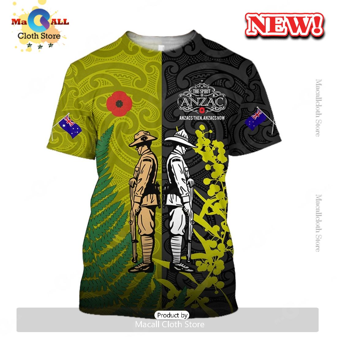 Honor And Respect Day Australia And Kiwi Yelow Flower Hoodie 3D Honor And Respect Day Australia And Kiwi Yelow Flower Hoodie 3D